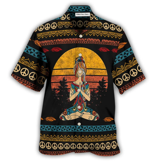 Hawaiian Shirt / Adults / S Yoga I'm Mostly Peace Love And Light A Little Go F Yourself For Woman - Hawaiian Shirt - Reefox