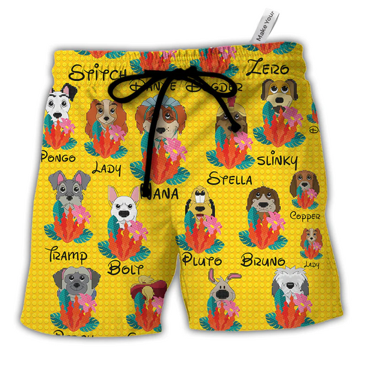 Dog Of DN Funny Dog Tropical Floral Lego Style Lovers Dog - Beach Short Aloha Closet