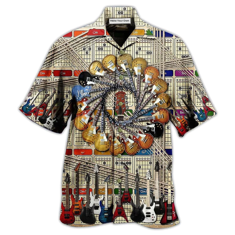 Hawaiian Shirt / Adults / S Guitar Music I Love Electric Guitar - Hawaiian Shirt - Reefox