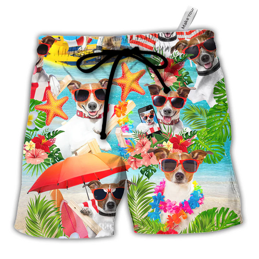 Jack Russell Terrier Dog Love Beach - Beach Short Aloha Closet