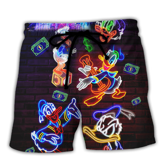 Donald Duck Happy Money Neon Sign - Beach Short Aloha Closet