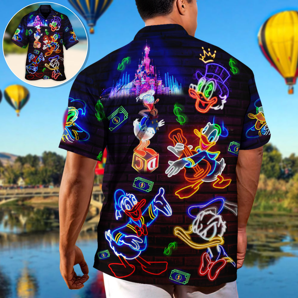 Donald Duck Happy Money Neon Sign - Hawaiian Shirt