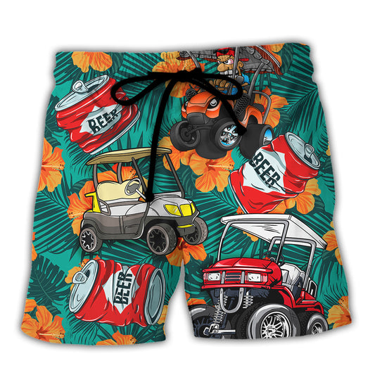 Golf Let's Get Drunk And Drive Golf Cart Funny Golfers Funny Quotes Lover Golf - Beach Short Reefox