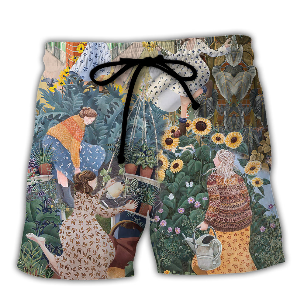 Gardening This Early Morning Spring Still Life Garden Scene - Beach Short Reefox