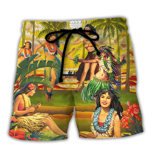 Festival Aloha Aku No Aloha Mai No Summer Hawaii Hula Girl - Beach Short Reefox
