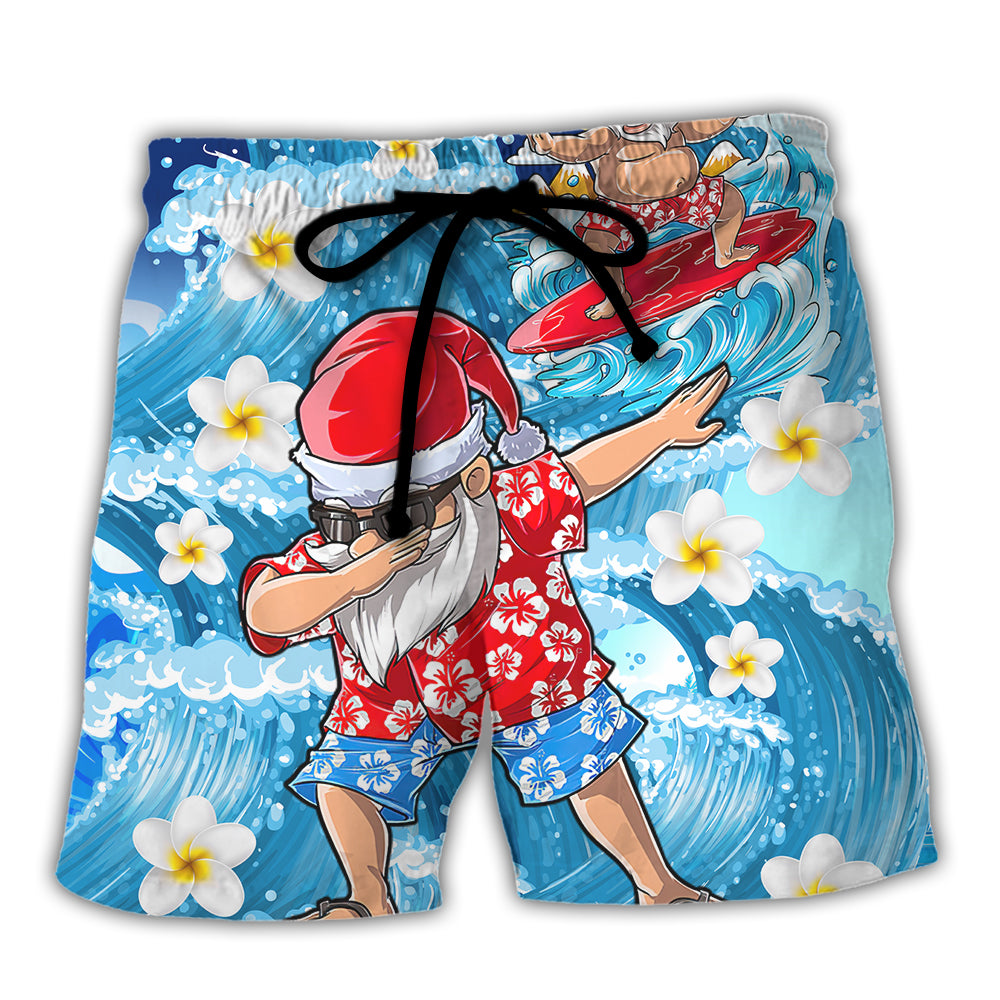 Christmas In July Dabbing Santa Funny Summer - Beach Short Reefox