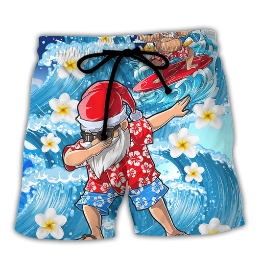 Christmas In July Dabbing Santa Funny Summer - Beach Short Reefox