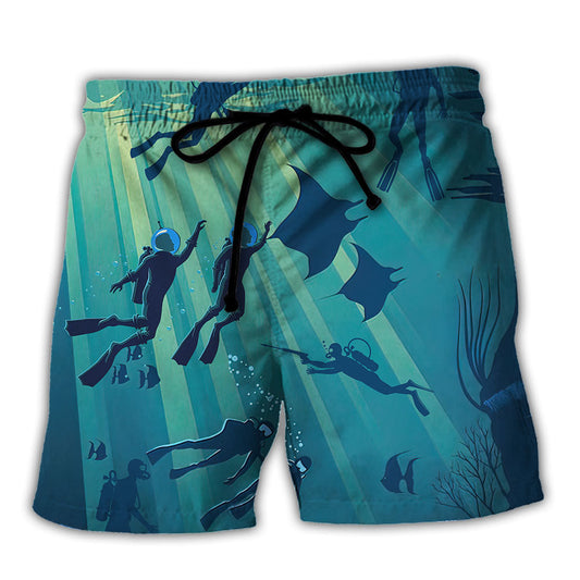 Scuba Diving The Closer I Get To The Bottom The Farther I Am From Idiots - Beach Short Reefox