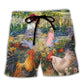Gardening I Just Want To Work In My Garden Retro Vintage Vibe - Beach Short Reefox
