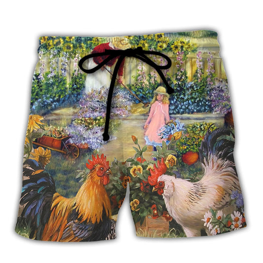 Gardening I Just Want To Work In My Garden Retro Vintage Vibe - Beach Short Reefox