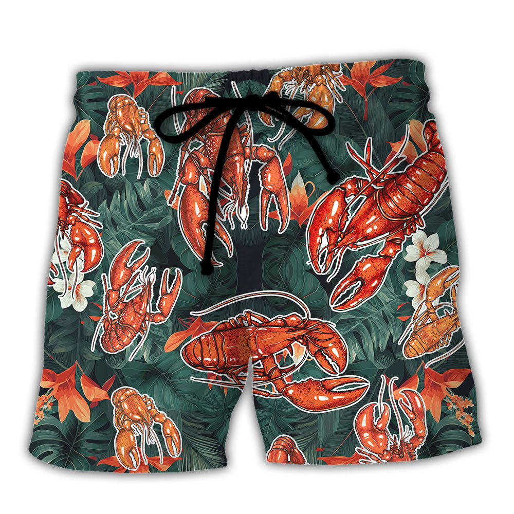Lobster It's A Known Fact That Lobsters Fall In Love Tropical Vibe Amazing Style - Beach Short Reefox