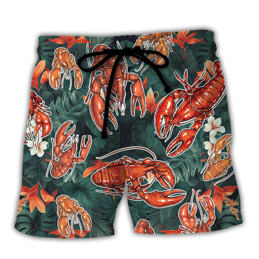 Lobster It's A Known Fact That Lobsters Fall In Love Tropical Vibe Amazing Style - Beach Short Reefox