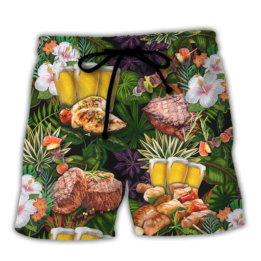 Barbecue Funny Once You Put My Meat In Your Mouth You're Going To Want To Swallow - Beach Short