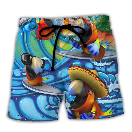 Surfing Funny Parrot Too Much Work Not Enough Surfing Lovers Surfing - Beach Short Reefox