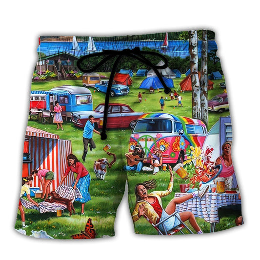 Camping I Light Fires And Make Beer Disappear - Beach Short Reefox