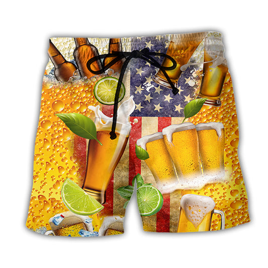 Beer Independence Day America - Beach Short Reefox - Owls Matrix LTD