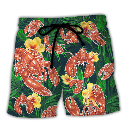 Lobster What Happened When The Crustacean Funny Quote Tropical Vibe Amazing Style - Beach Short Reefox
