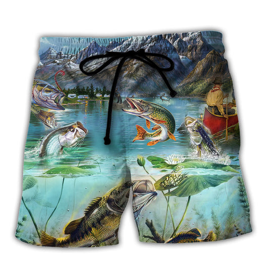 Fishing Born To Go Fishing Forced To Go To School - Beach Short Reefox