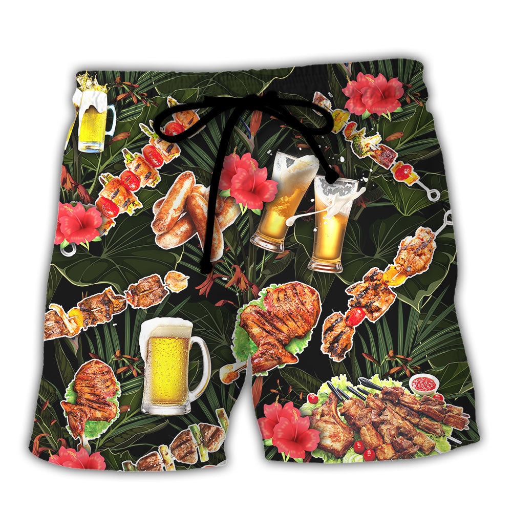 Barbecue Funny BBQ Stand Back Grandpa Is Grilling - Beach Short