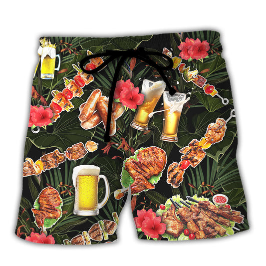 Barbecue Funny BBQ Stand Back Grandpa Is Grilling - Beach Short
