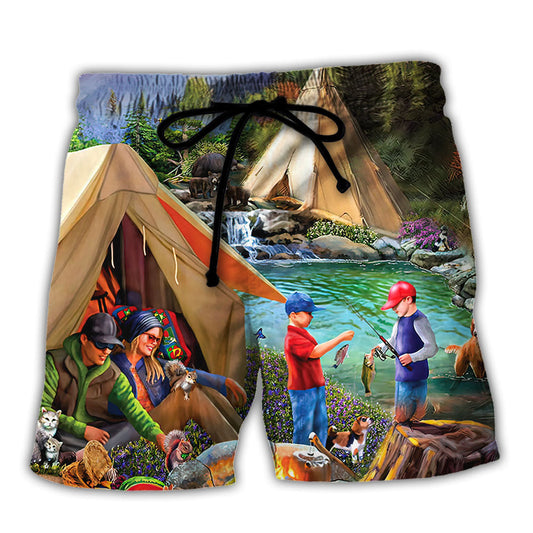 Camping My Favorite Camping Buddies Call Me Dad - Beach Short Reefox