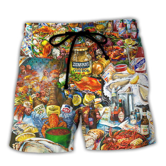 Festival I'm Here For The Boston Seafood Festival Crawfish Food - Beach Short Reefox