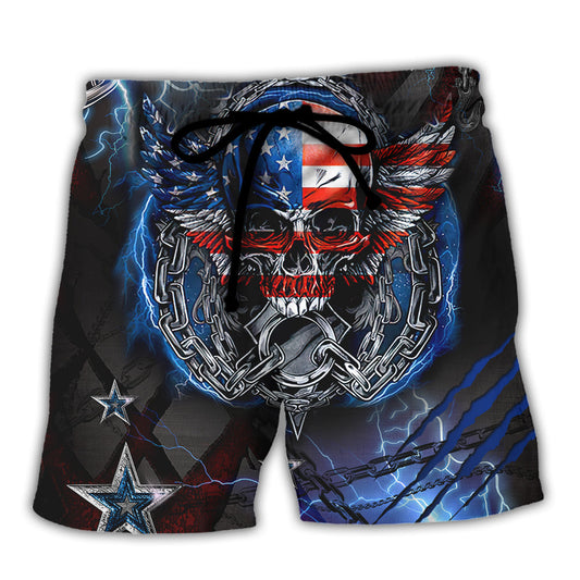 Skull America Live It Love It Or Get The Hell Out - Beach Short Reefox