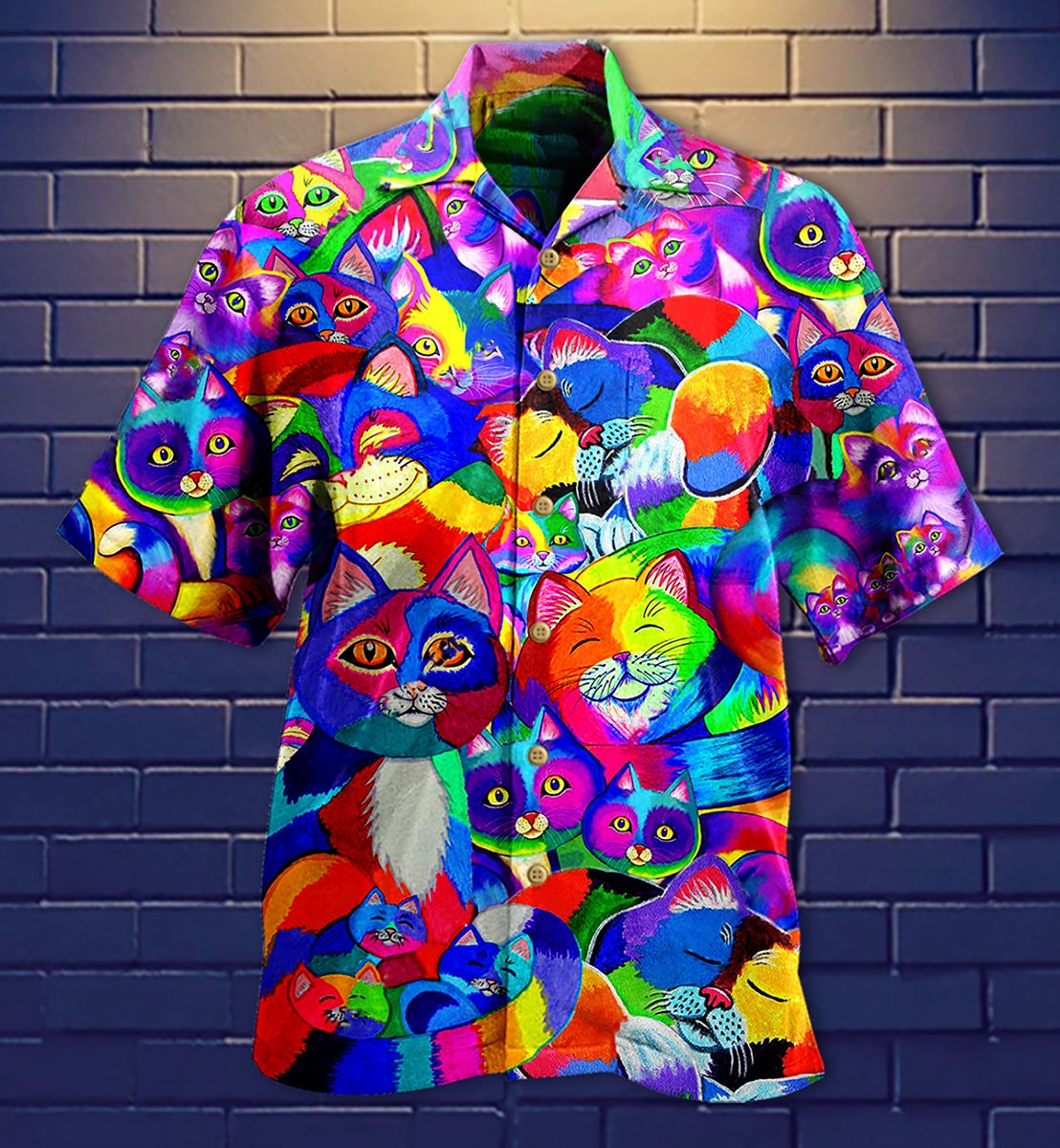 Cat Colorful Rainbow - Hawaiian Shirt - Reefox