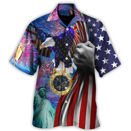 America 2023 New Year New America - Hawaiian Shirt - Reefox