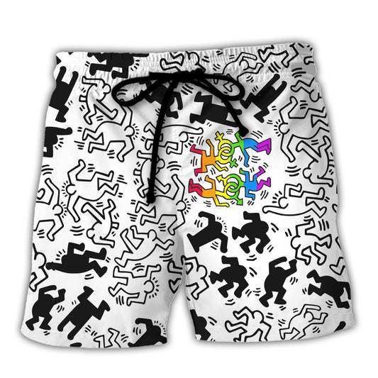 Beach Short / Adults / S LGBT Be Proud Of Who You Are - Beach Short Reefox - Owls Matrix LTD
