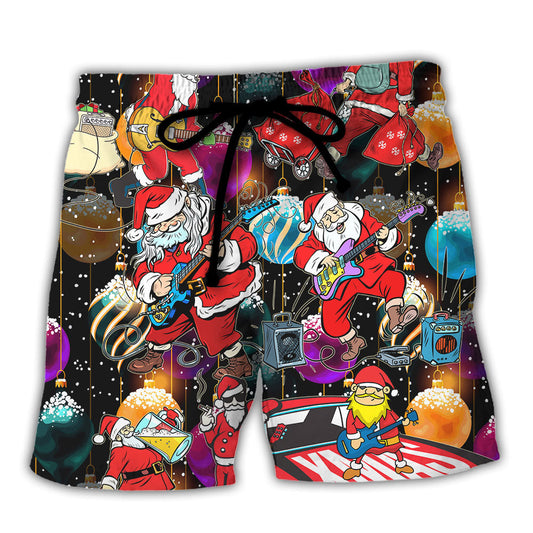 Christmas Guitar Music And Santa Merry Very Xmas - Beach Short Reefox - Owls Matrix LTD
