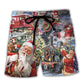 Beach Short / Adults / S Christmas Santa's Express Train - Beach Short Reefox - Owls Matrix LTD