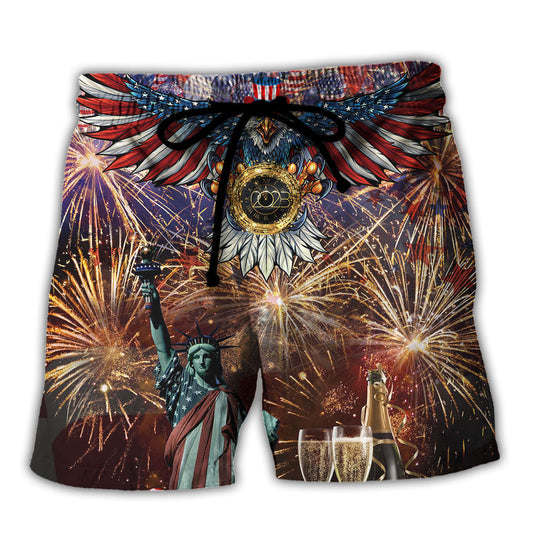 America's New Beginning 2023 Firework - Beach Short Reefox - Owls Matrix LTD