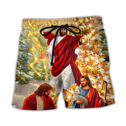 Christmas Jesus Is The Magic Of Christmas - Beach Short Reefox - Owls Matrix LTD