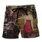 Wine Making Grape Pickers Carrying Grapes - Beach Short Reefox - Owls Matrix LTD