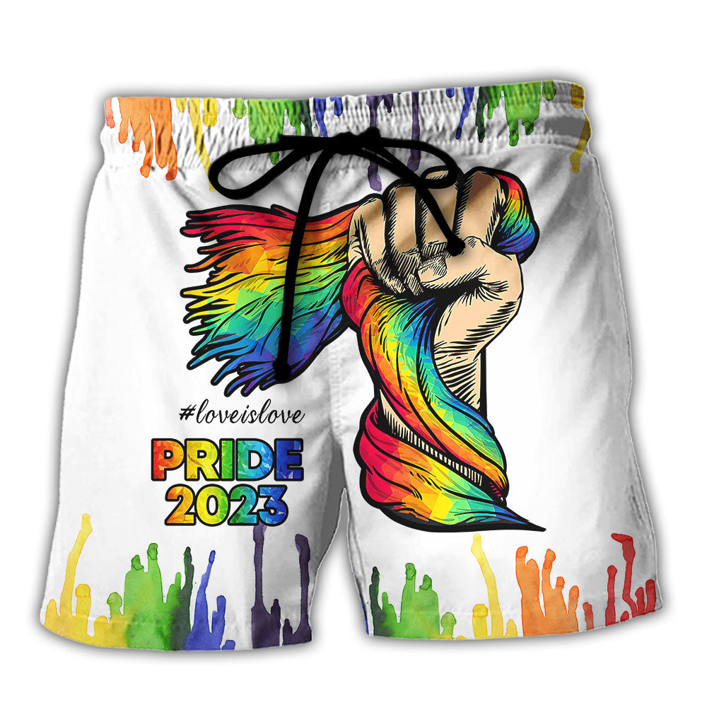 LGBT Pride Love Is Love 2023 - Beach Short Reefox - Owls Matrix LTD