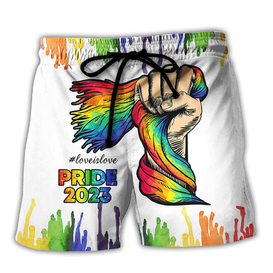 LGBT Pride Love Is Love 2023 - Beach Short Reefox - Owls Matrix LTD