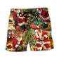 Beach Short / Adults / S Christmas Santa Claus Story Gift For Xmas Painting Style - Beach Short Reefox - Owls Matrix LTD