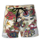 Beach Short / Adults / S Christmas Couple Snowman Lover Winter Xmas - Beach Short Reefox - Owls Matrix LTD