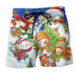 Beach Short / Adults / S Christmas Snowman Merry Christmas Night - Beach Short Reefox - Owls Matrix LTD