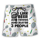 Beach Short / Adults / S Beer I Like Beer And Tennis And Maybe 3 People - Beach Short Reefox - Owls Matrix LTD