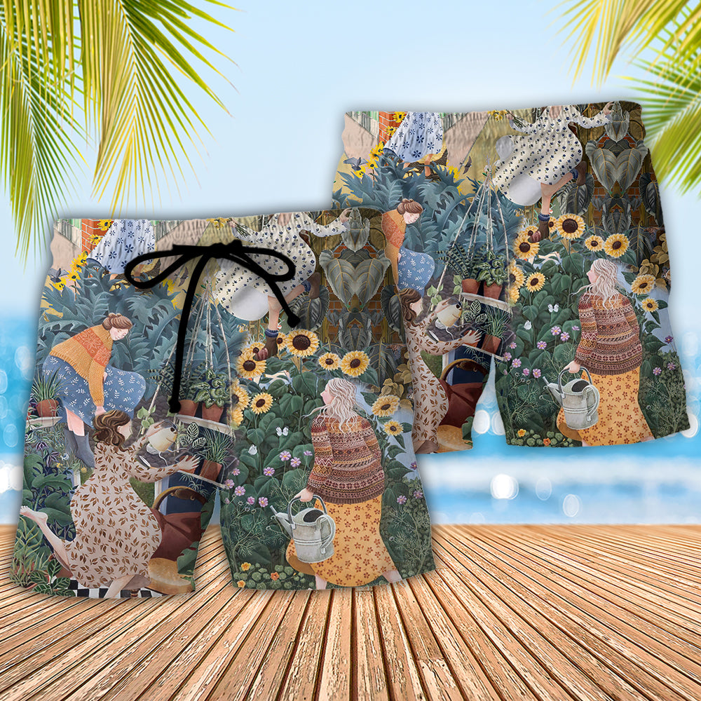 Gardening This Early Morning Spring Still Life Garden Scene - Beach Short Reefox