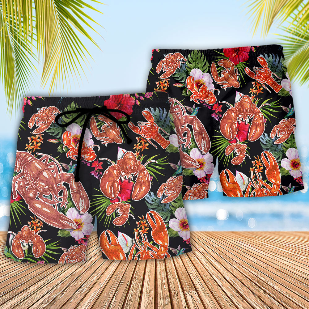 Lobster Queen Of The Ocean Tropical Vibe Amazing Style - Beach Short Reefox