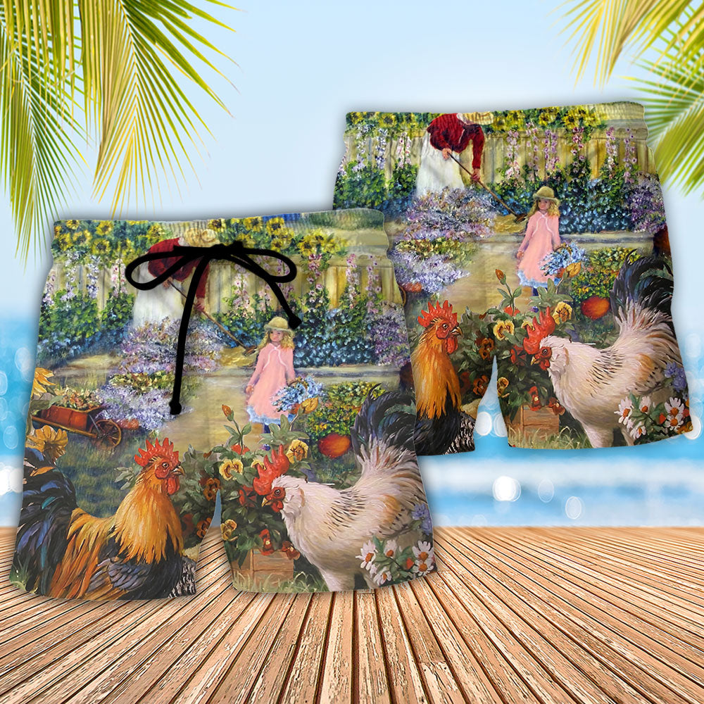 Gardening I Just Want To Work In My Garden Retro Vintage Vibe - Beach Short Reefox