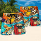 Dog Lovers Surfing Surf Eat Sleep Repeat Art Style - Beach Short Reefox