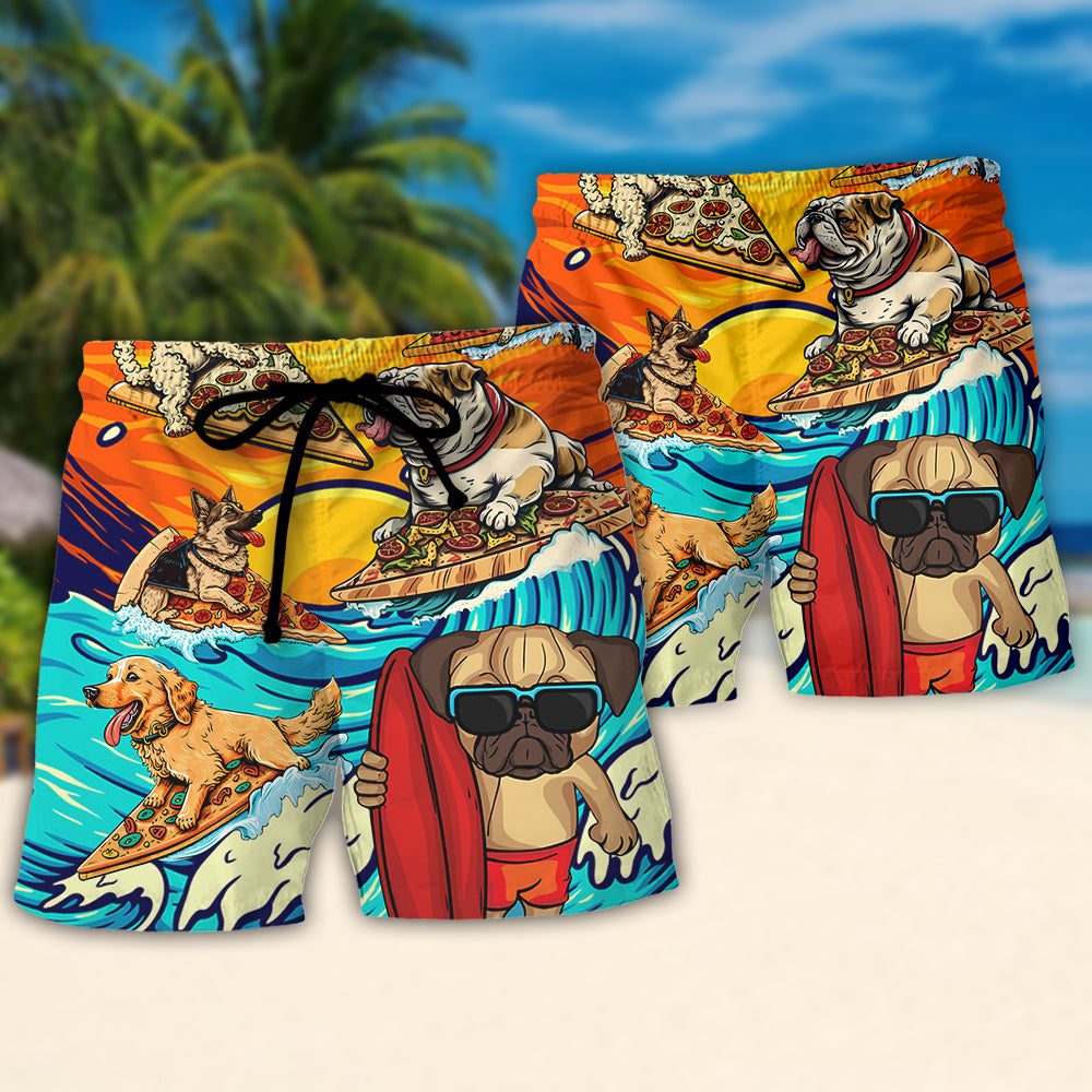 Dog Lovers Surfing Surf Eat Sleep Repeat Art Style - Beach Short Reefox