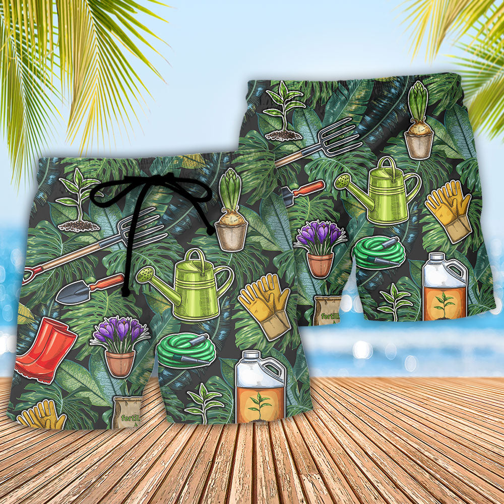 Gardening Romaine Clam And Carrot On Vintage Art - Beach Short Reefox