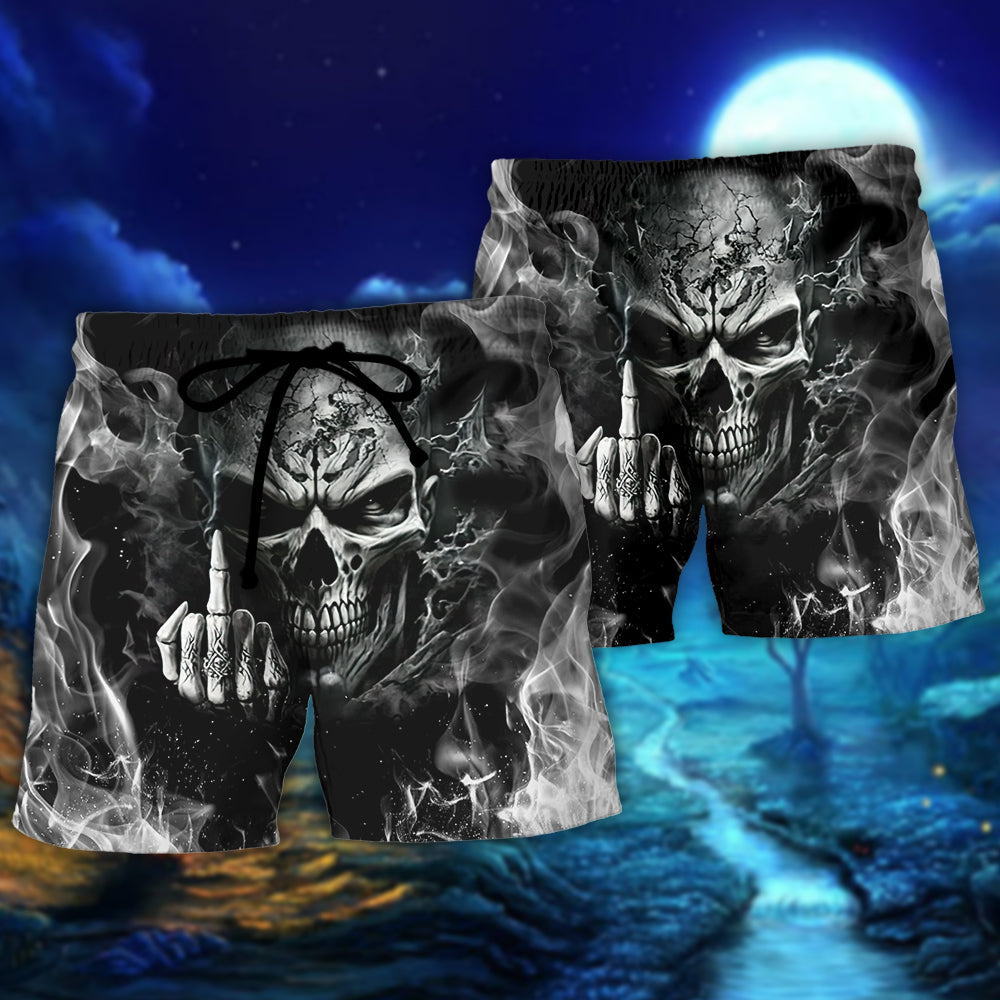 Skull Warning I'm An AXX If You Don't Want Your Feelings Hurt Back Off - Beach Short Reefox