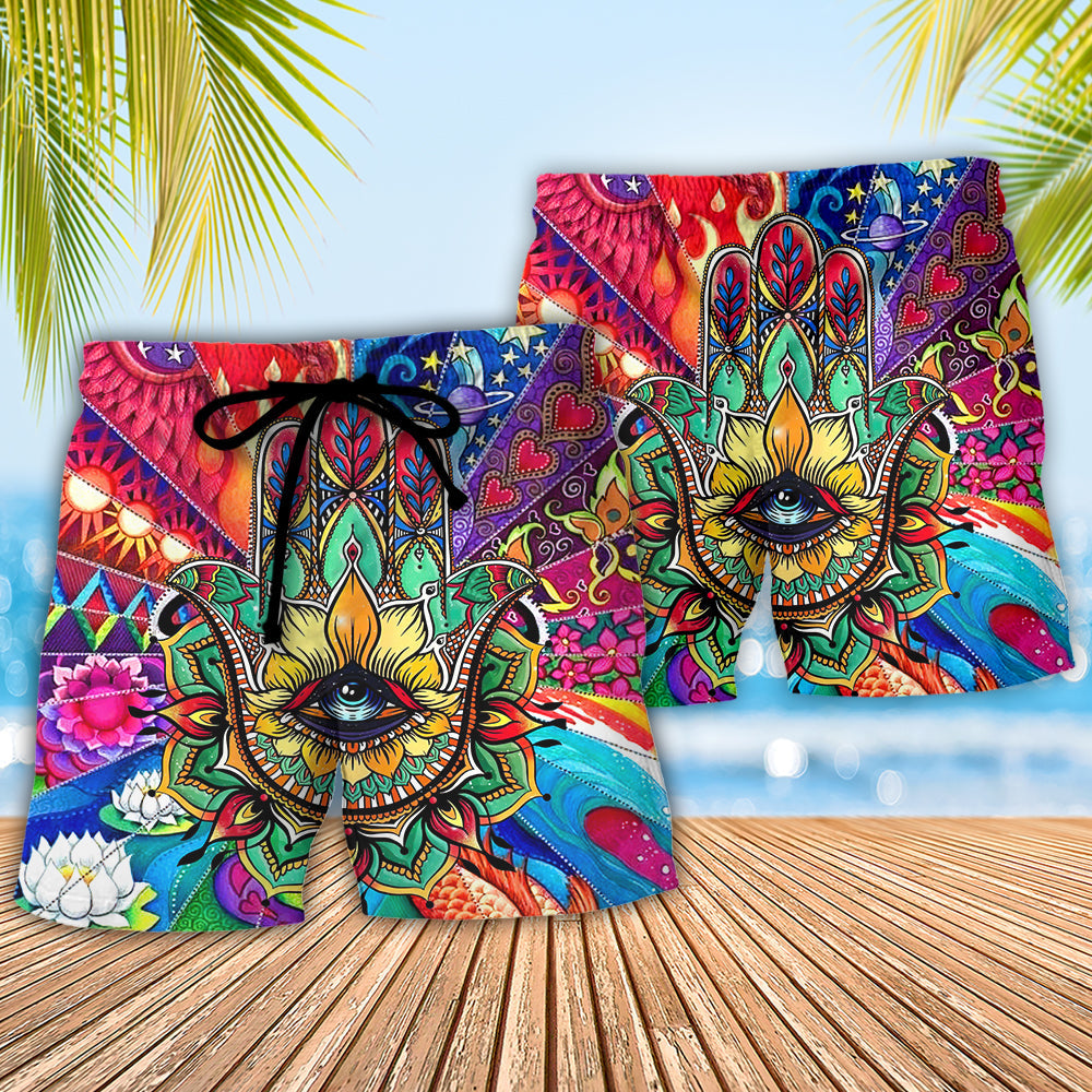 Yoga Hamsa An Eye For An Eye Makes The Whole World Goes Blind - Beach Short Reefox