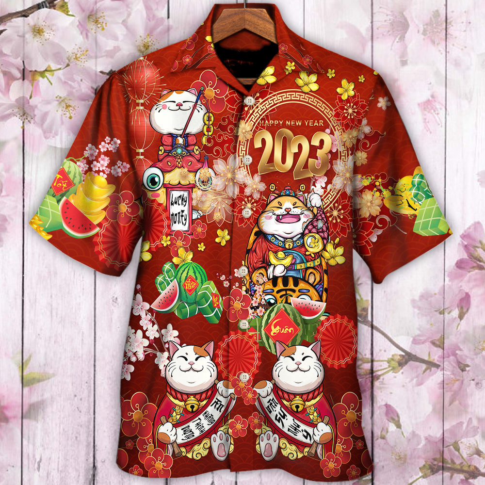 Tet Holiday Cat Happy New Year 2023 - Hawaiian Shirt - Reefox